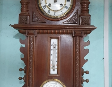 Reloj de pared aleman con termometro y barometro cod 129