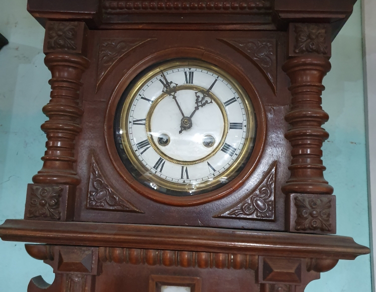 Reloj de pared aleman con termometro y barometro cod 129
