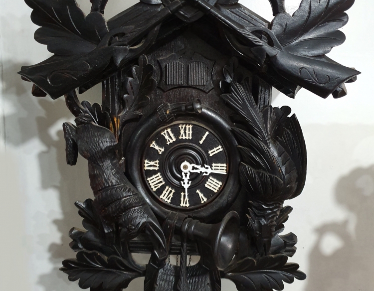 Reloj pared selva negra motivo caceria cod 7213