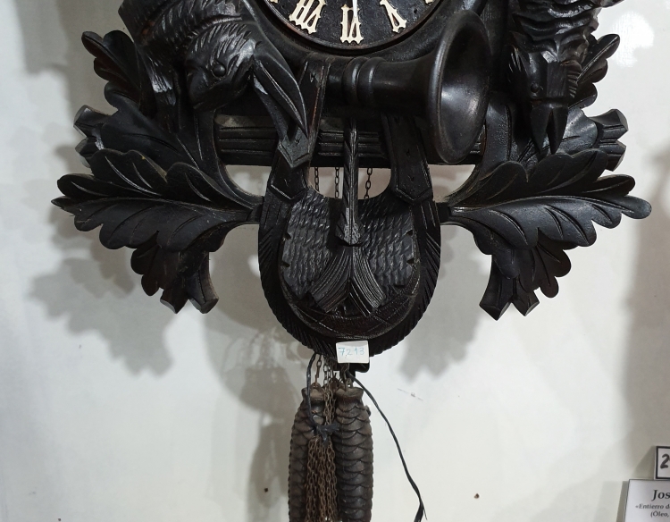 Reloj pared selva negra motivo caceria cod 7213