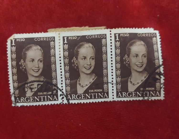 Lote estampillas diversas Eva Perón Cod 10547