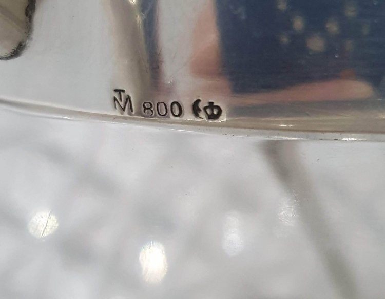 Ponchera cristal y plata  800 alemana Cod 11302
