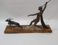 Petit bronce art deco diana la cazadora firmado J. Dauvergne cod 14325