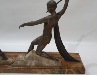 Petit bronce art deco diana la cazadora firmado J. Dauvergne cod 14325