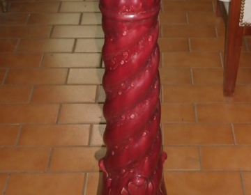 Columan en ceramica esmaltada roja Cod 17154