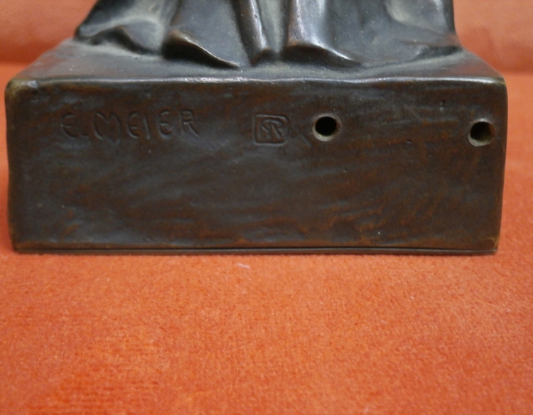 Bronce y hueso crisoelefantina firma E. Meier c 18365