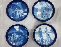 4 Platos Azules Religiosos Consig Villa 120 Cod 22567