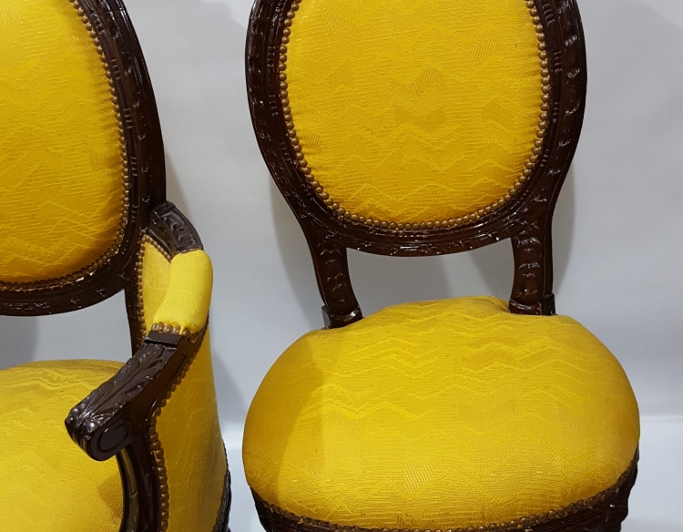 Trio de sillones luis xvi tapizados Cod 25067