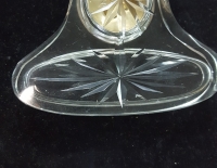 Tintero vidrio tallado y plata inglesa Cod 30558