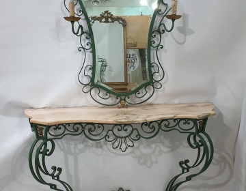 Dresuar hierro con espejo y marmol Cod 31438