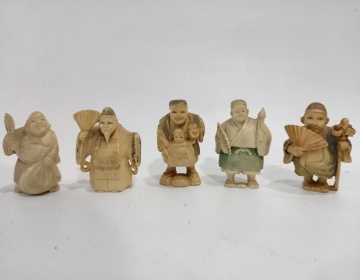 5 Netsuke japones 5 x 3 cms botones cod 31684