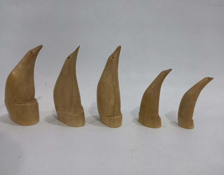 5 dientes de tiburon tallado figura pinguinos c 31686