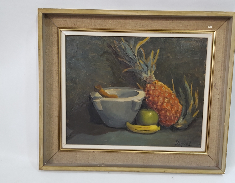 Oleo Raquel Frutas con mortero 40 x 50 cm Cod 31702