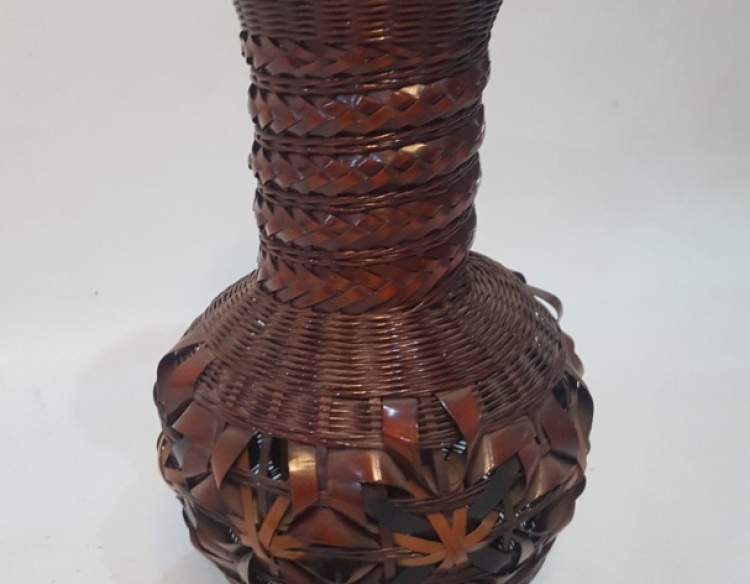 Jarron Ceramica Y Mimbre Cod 31863