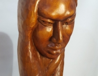 Rostro De Mujer Tallada En Madera Cod 28958