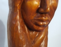 Rostro De Mujer Tallada En Madera Cod 28958