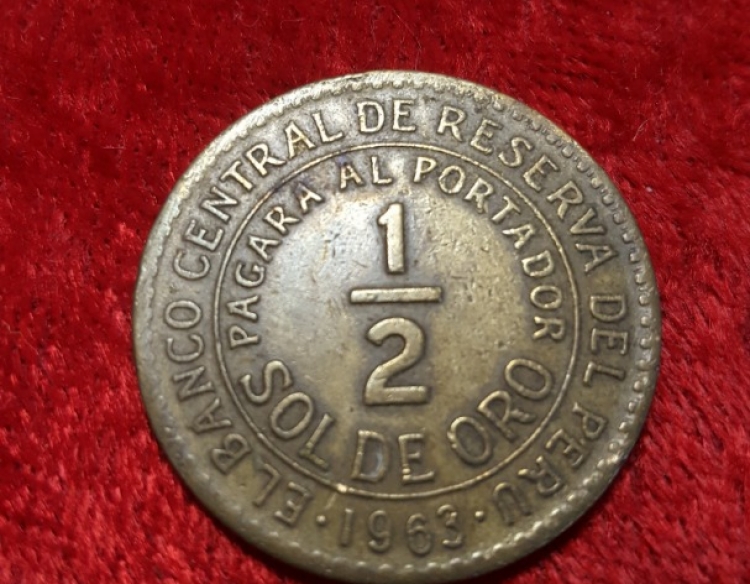 Moneda Perú 1/2 Sol 1963 Cod 31916