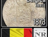 Belgica - 5 Francs - Año 1873 - Km #24 - Leopoldo Ii - Plata
