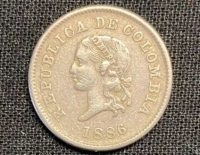 Colombia - 5 Centavos - Año 1886 - Km #183 - Libertad