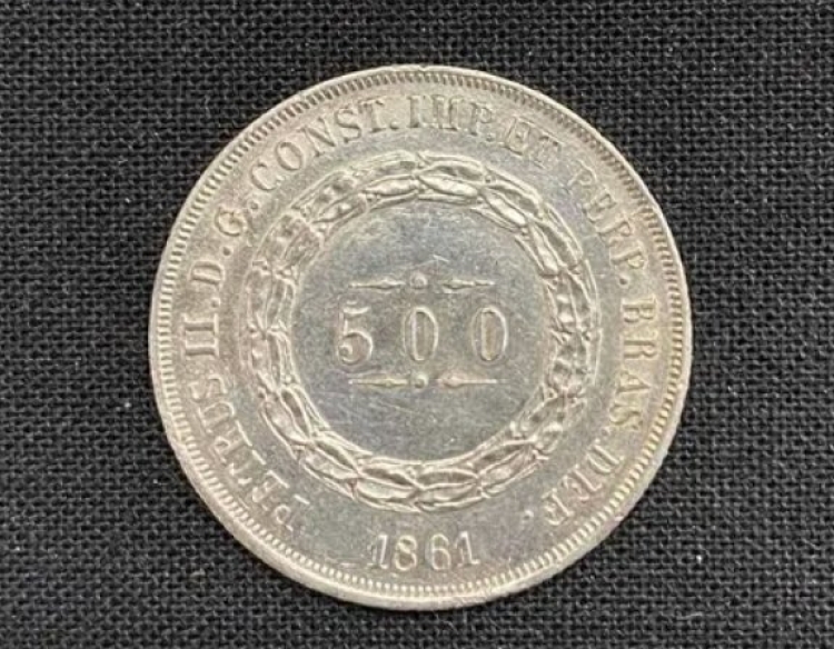 Brasil - 500 Reis - Año 1861 - Km # 464 - Plata .917