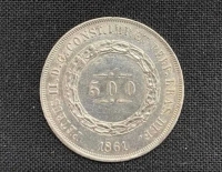 Brasil - 500 Reis - Año 1861 - Km # 464 - Plata .917