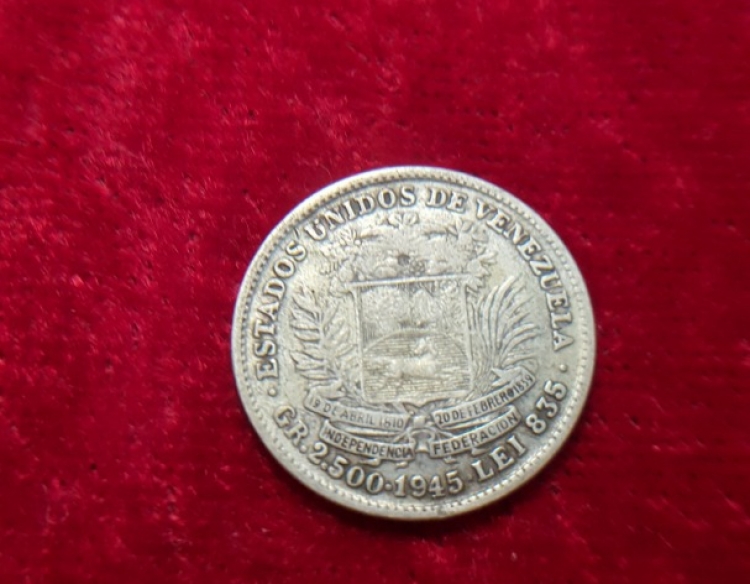 Moneda Venezuela-libertador Simón Bolívar 1945 C 31973