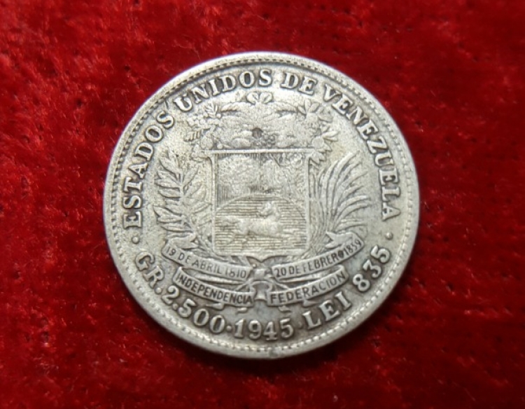 Moneda Venezuela-libertador Simón Bolívar 1945 C 31973