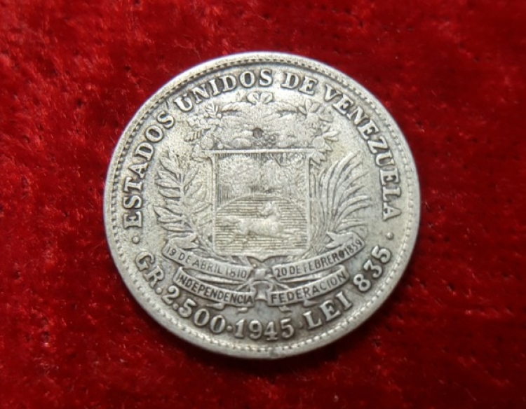 Moneda Venezuela-libertador Simón Bolívar 1945 C 31973