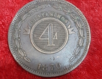 Moneda. Republica Del Paraguay 4 Centesimos 1870 Cod 31980