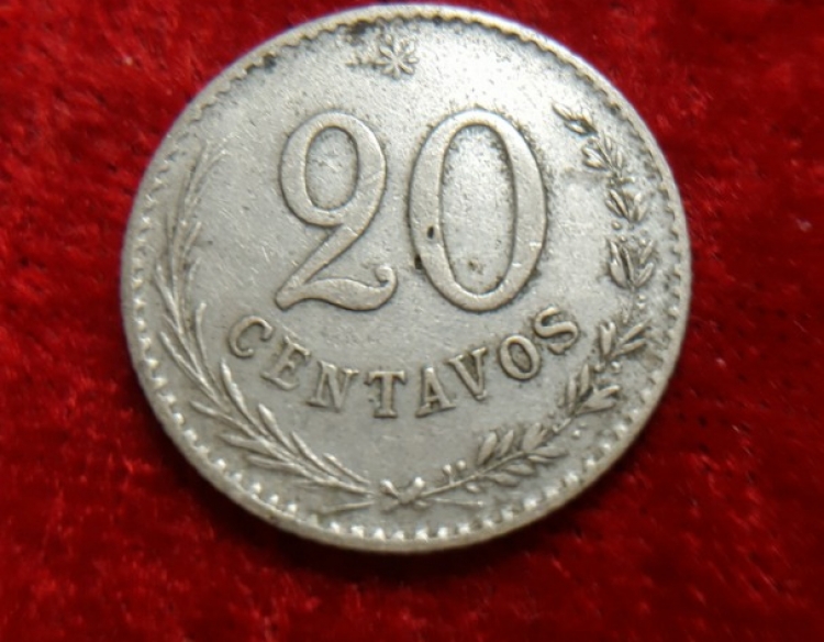 Moneda. Republica Del Paraguay 20 Ctvs 1903 Cod 31981