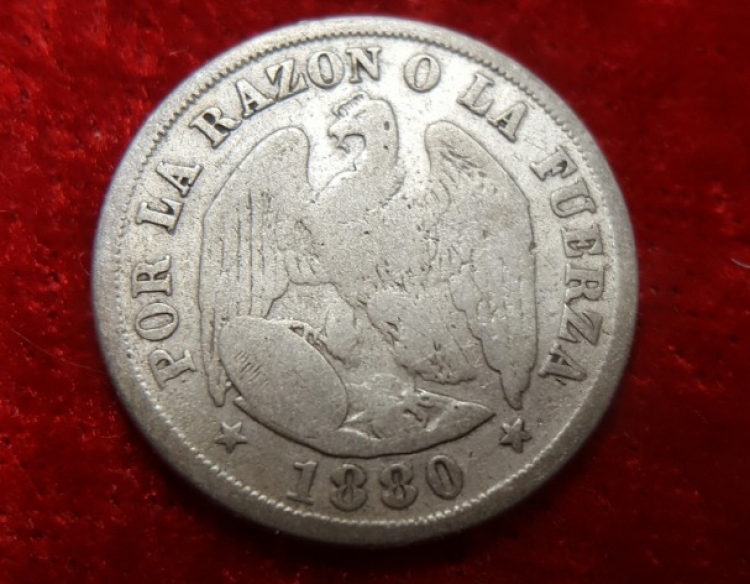 Moneda. Chile Por La Razon O La Fuerza 1880 Cod 31987