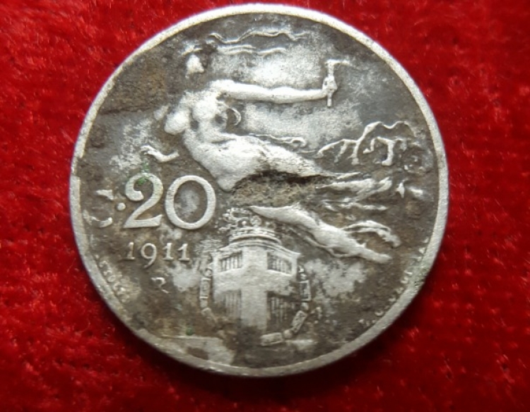 Moneda. Italia C. 20 Año 1911 Cod 32034