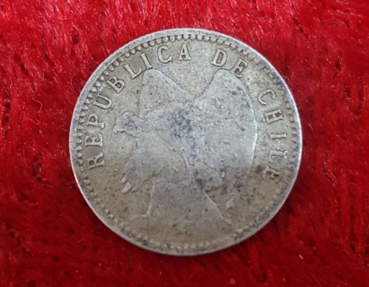 Moneda. República de Chile 5 ctv 1908 Cod 31989