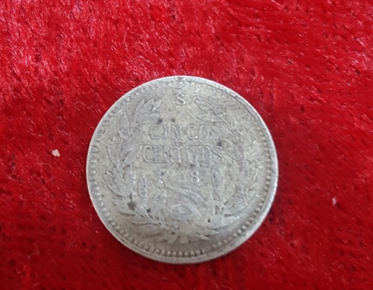 Moneda. República de Chile 5 ctv 1908 Cod 31989