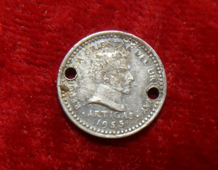 Moneda. Uruguay-Artigas 1 ctv 1953 Cod 31995