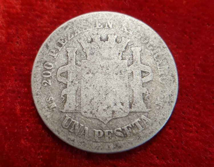Moneda. España 1 Peseta 1869 Cod 32056
