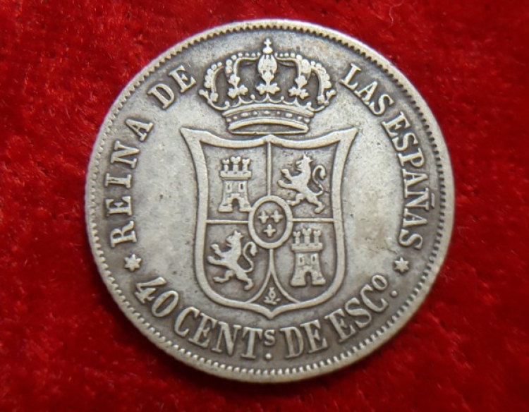 Moneda. España Isabel 2a 40 Ctv 1866 Cod 32079