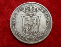 Moneda. España Isabel 2a 40 Ctv 1866 Cod 32079