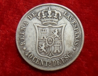 Moneda. España Isabel 2a 40 Ctv 1866 Cod 32079