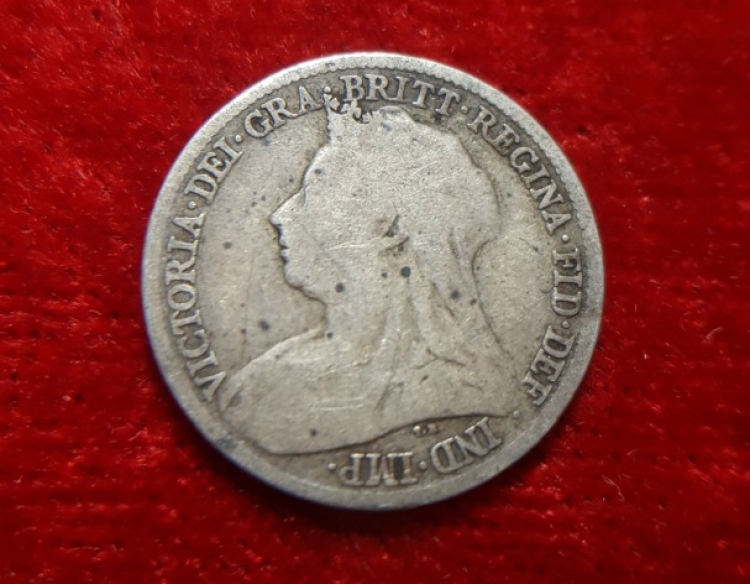 Moneda Gran Bretaña 1895 6 Pence Cod 32071