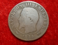 Moneda. Francia Napoleon III cinco ctm 1854 Cod 32038