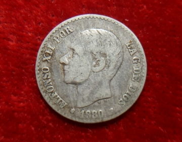 Moneda. España Alfonso XII 5ctm 1880 Cod 32040