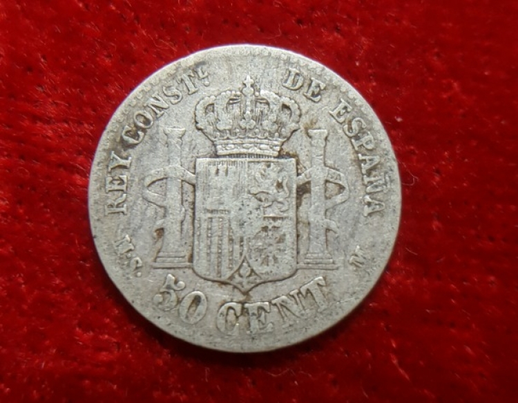 Moneda. España Alfonso XII 5ctm 1880 Cod 32040