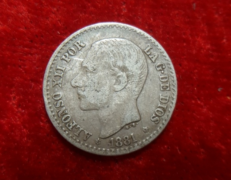 Moneda. España Alfonso XII 50 ctv 1881 Cod 32042