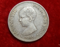 Moneda. España Alfonso XII 2 pesetas 1892 Cod 32046