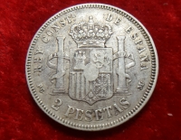 Moneda. España Alfonso XII 2 pesetas 1892 Cod 32046