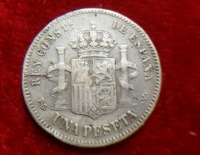 Moneda. España Alfonso XII 1 peseta 1894 Cod 32047