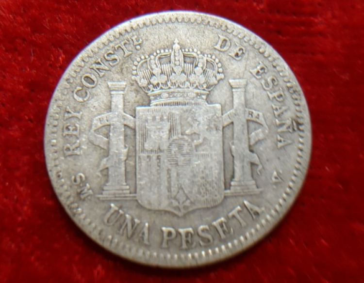 Moneda. España Alfonso XII 1 peseta 1904 Cod 32051