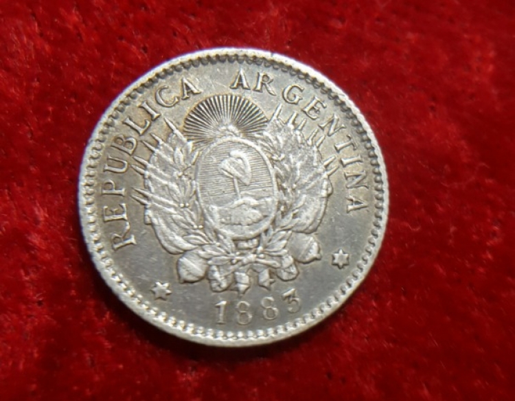 Moneda. Argentina 9dos Fino 10ctv 1883 Cod 32013