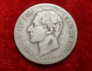 Moneda. España Alfonso XII 2 Pesetas 1882 Cod 32043